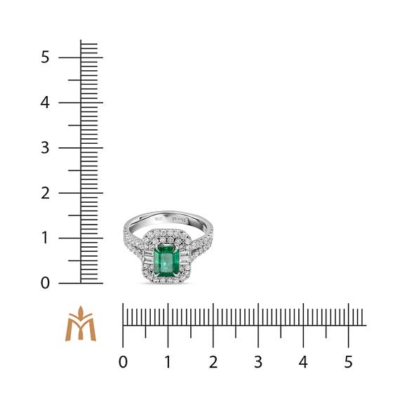 Кольцо с бриллиантами и изумрудом R4192-SA3333R-300 - Фото 2