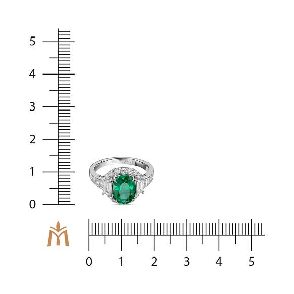 Кольцо с бриллиантами и изумрудом R4192-SR7495-EM100 - Фото 2