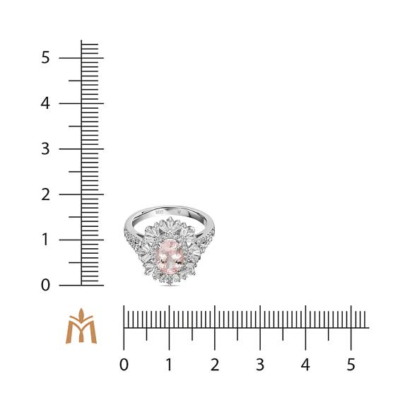 Кольцо с бриллиантами и морганитом R01-EMP-0251MN - Фото 2