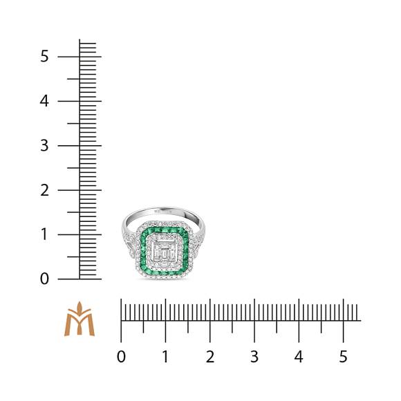 Кольцо с бриллиантами и изумрудами R4211-RG1598WEM1 - Фото 2