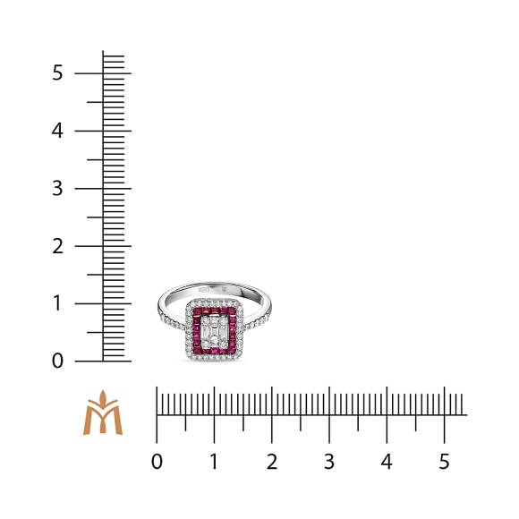 Кольцо с бриллиантами и рубинами R4211-RG2592WRU1 - Фото 2