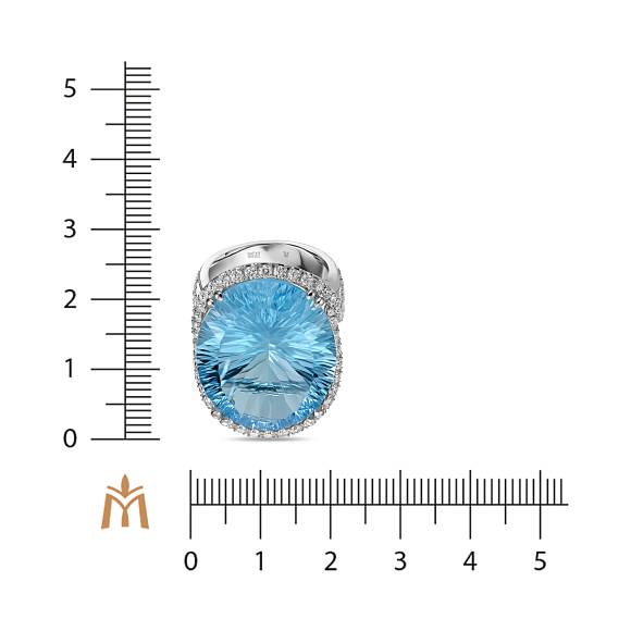 Кольцо с топазом и бриллиантами R01-EMP-0698BT - Фото 4