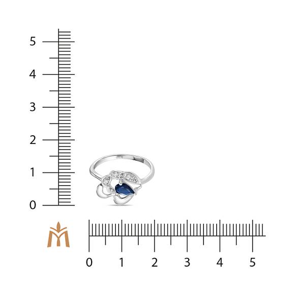 Кольцо с бриллиантами и сапфиром R131-R4341-SA - Фото 2