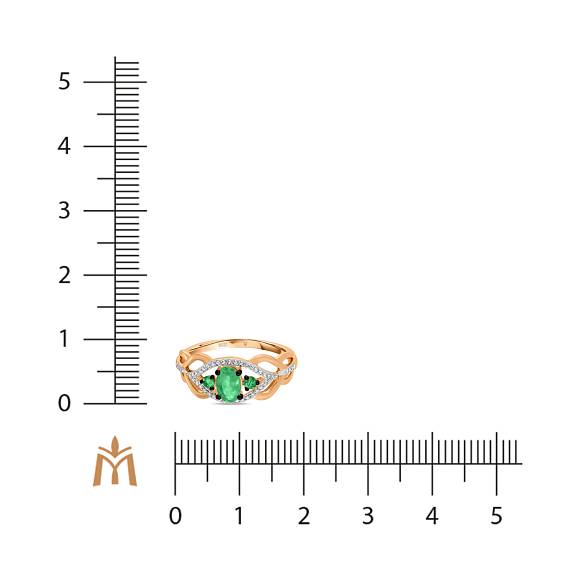 Кольцо с бриллиантами и изумрудами R2017-R312866EMR-R17 - Фото 2