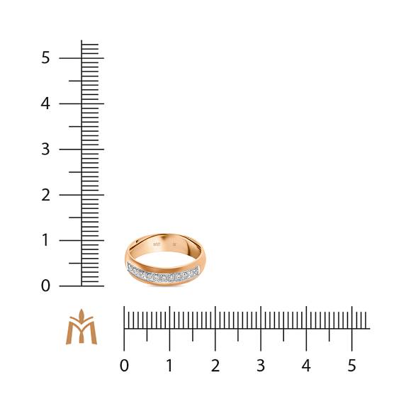 Обручальное кольцо из золота с 11 бриллиантами R2026-6055353005 - Фото 2