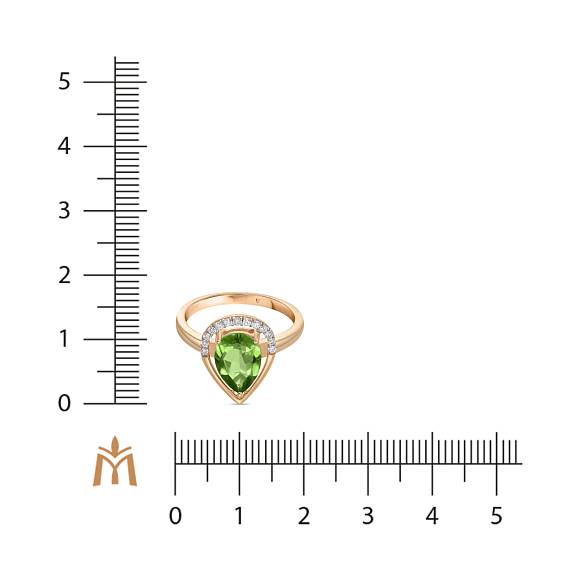 Кольцо с бриллиантами и перидотом R4150-D-3357PD - Фото 2
