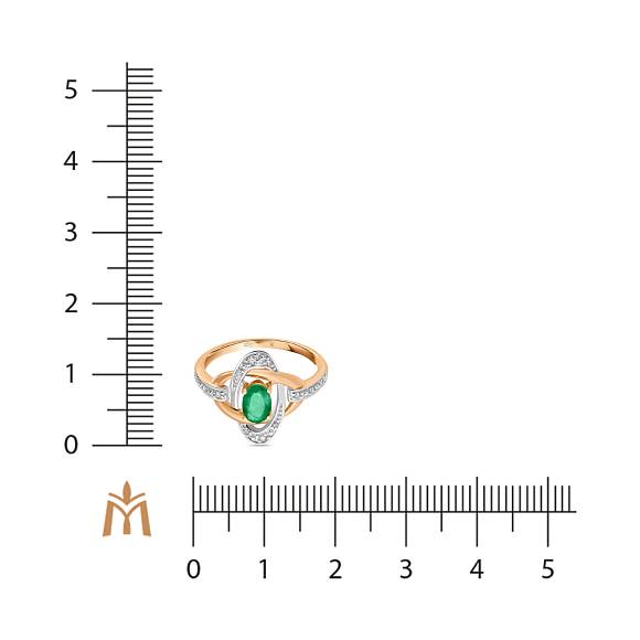 Кольцо с бриллиантами и изумрудом R4150-D-4202E - Фото 2