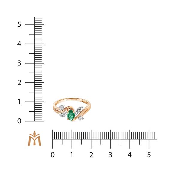 Кольцо с бриллиантами и изумрудом R4150-D-4267E - Фото 2