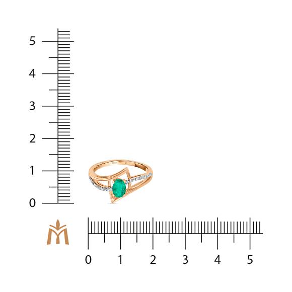 Кольцо с бриллиантами и изумрудом R4150-D-47359 - Фото 2