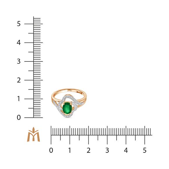 Кольцо с бриллиантами и изумрудом R4150-D-47914E - Фото 2