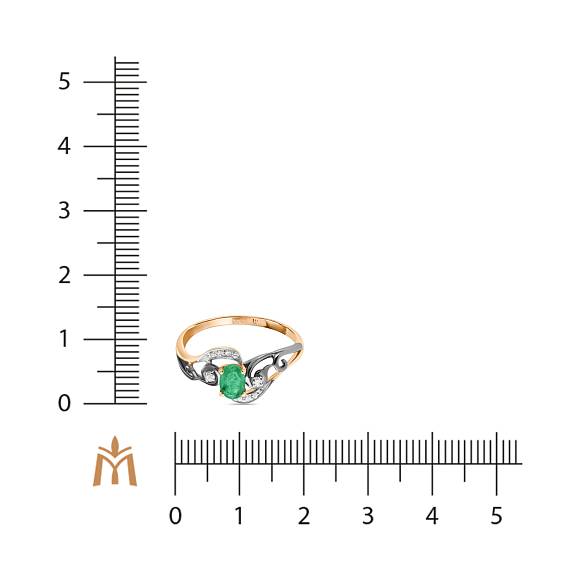 Кольцо с бриллиантами и изумрудом R4150-D-49504 - Фото 2