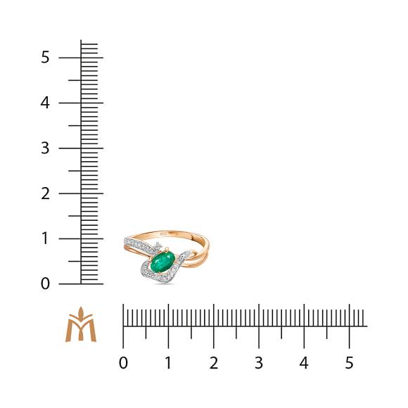 Кольцо с бриллиантами и изумрудом R4150-D-51792 - Фото 2