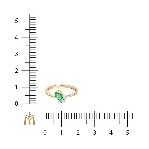 Кольцо с бриллиантами и изумрудом R4150-D-LRP27383E - Фото 2