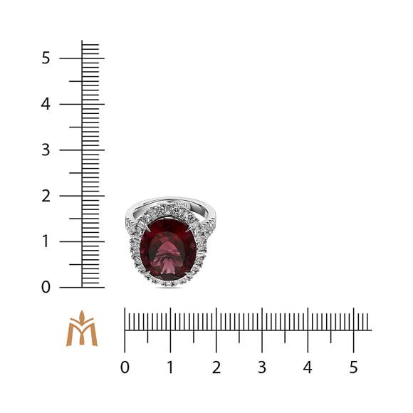 Кольцо с бриллиантами и рубеллитом R4192-SA1721R - Фото 2