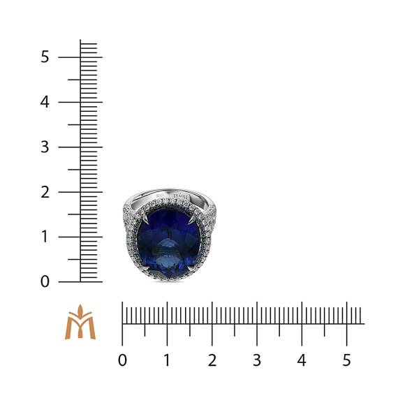 Кольцо с бриллиантами и танзанитом R4192-SA1935R14X16 - Фото 4