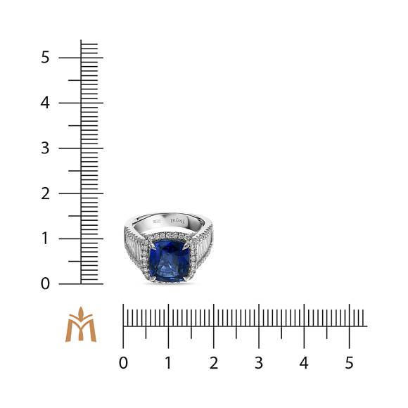 Кольцо с бриллиантами и сапфиром R4192-SA2274R-1 - Фото 4
