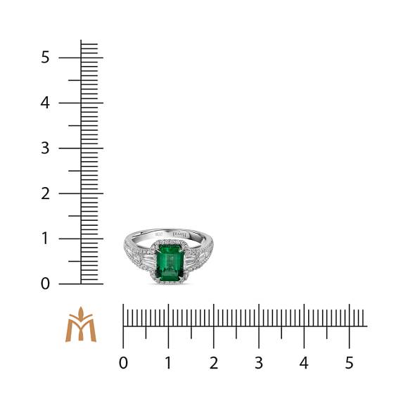 Кольцо с бриллиантами и изумрудом R4192-SA2277 - Фото 2