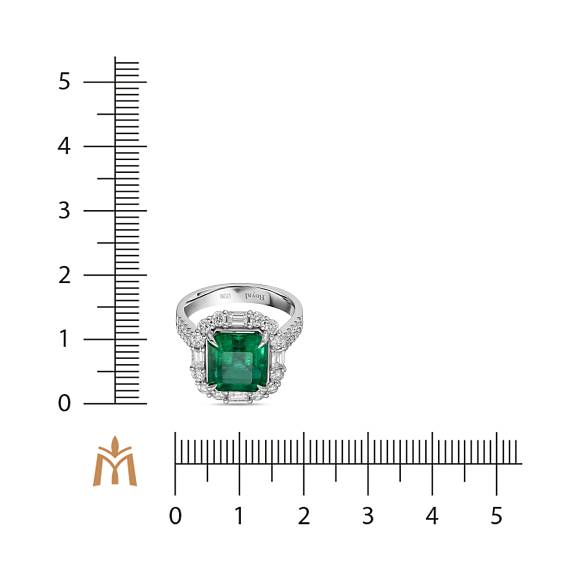 Кольцо с бриллиантами и изумрудом R4192-SR7515-A - Фото 2