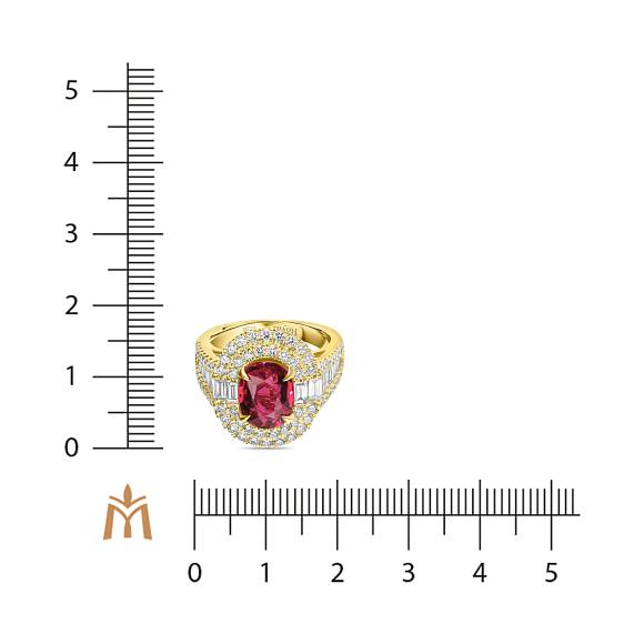Кольцо с рубином и бриллиантами R4192-SA1857R-300G - Фото 2