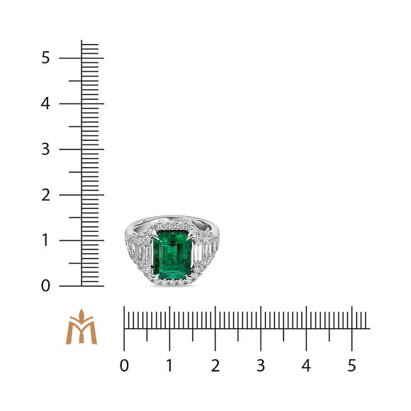 Кольцо с изумрудом и бриллиантами R4192-SA2984R-EM - Фото 2
