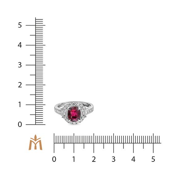 Кольцо с бриллиантами и рубином R4192-SA3333R-200 - Фото 2