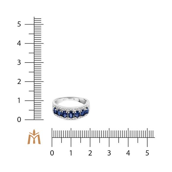Кольцо с бриллиантами и сапфирами R01-34095-SA - Фото 2