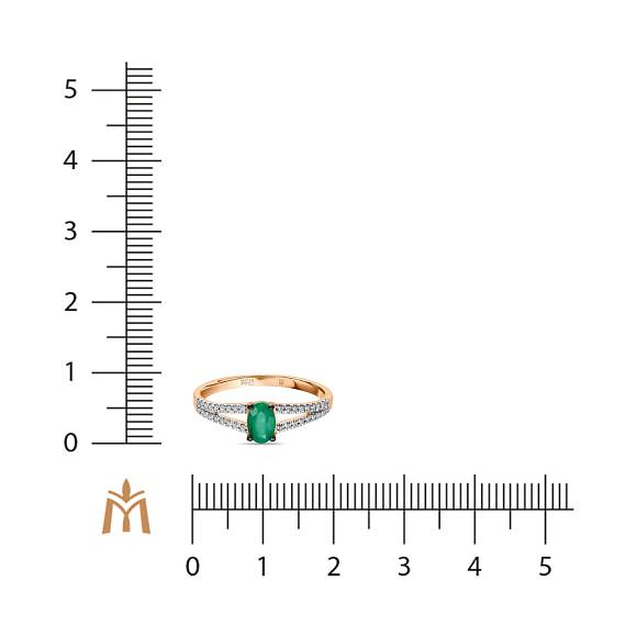 Кольцо с бриллиантами и изумрудом R01-0349EM - Фото 2