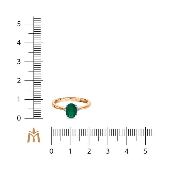 Кольцо с агатом и бриллиантами R01-34910-AGG - Фото 2