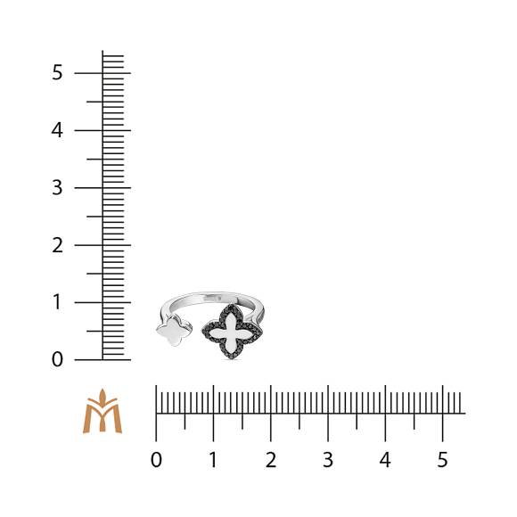 Кольцо с облагороженными бриллиантами и эмалью R01-EST-0327B - Фото 2