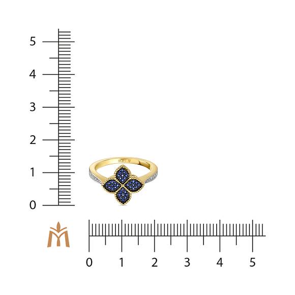 Кольцо с бриллиантами и сапфирами R01-EST-35811SA - Фото 2