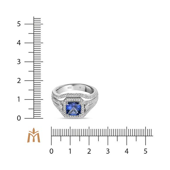 Кольцо с бриллиантами и танзанитом R01-EX-52394 - Фото 4