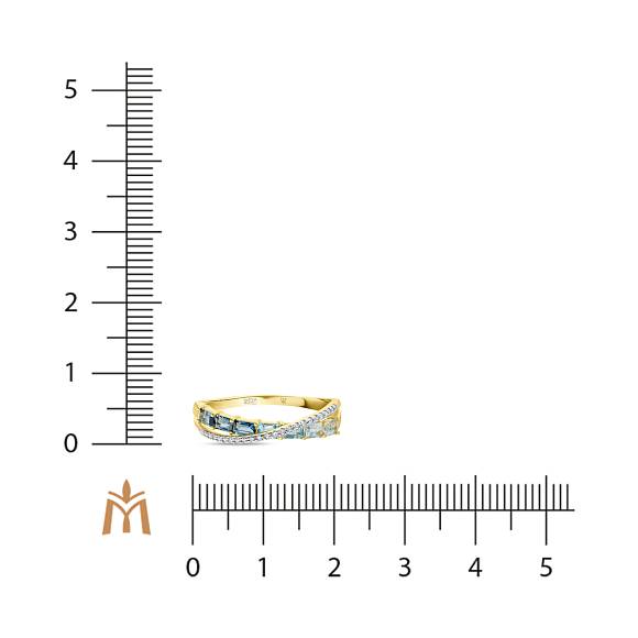 Кольцо с топазами, бриллиантами и лондон топазами R01-FST-0184MIX - Фото 2