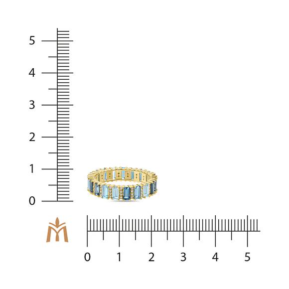 Кольцо с топазами, бриллиантами и лондон топазами R01-FST-0192MIX - Фото 2