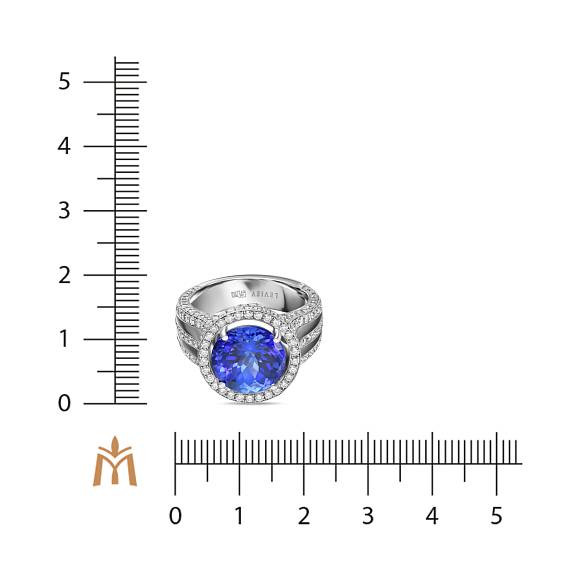 Кольцо с бриллиантами и танзанитом R01-EX-52408TN - Фото 4