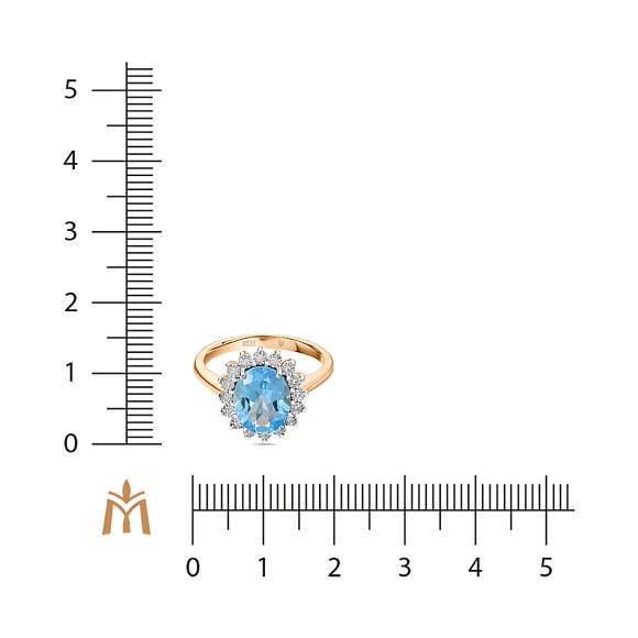 Кольцо с топазом и бриллиантами R01-L-35023-BT - Фото 3