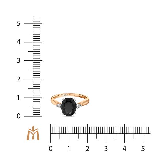 Кольцо с бриллиантами и ониксом R01-L-35072-OX - Фото 2