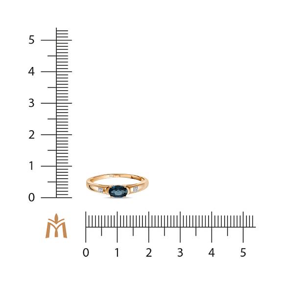 Кольцо с бриллиантами и лондон топазом R01-L-35093-LB - Фото 2