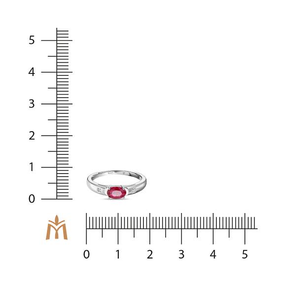 Кольцо с бриллиантами и рубином R01-L-35093-RU - Фото 2