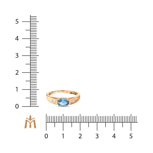 Кольцо с бриллиантами и лондон топазом R01-L-35098-LB - Фото 2