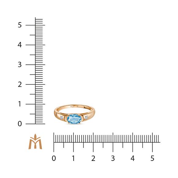 Кольцо с топазом и бриллиантами R01-L-35098-BT - Фото 2