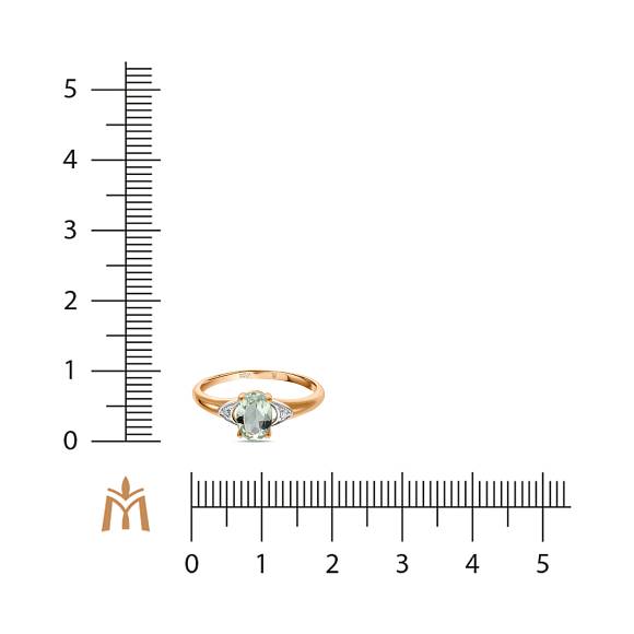 Кольцо с аметистом и бриллиантами R01-L-35420-AMG - Фото 2