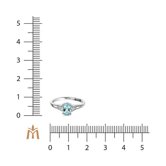 Кольцо с аквамарином и бриллиантами R01-L-35420-AQ - Фото 2