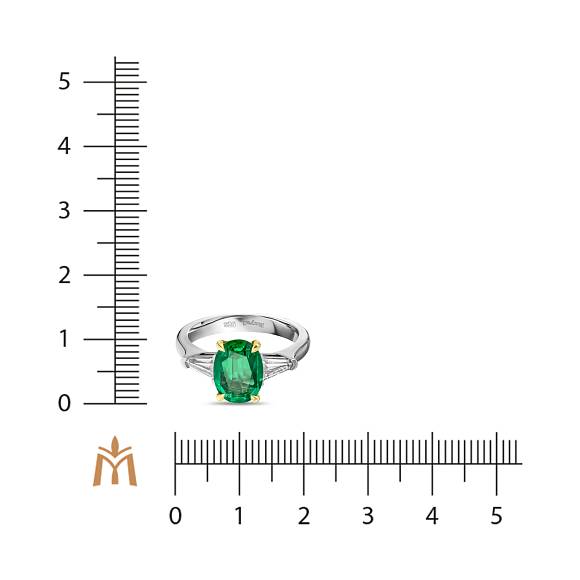 Кольцо с бриллиантами и изумрудом R01-RL-0749EM - Фото 2