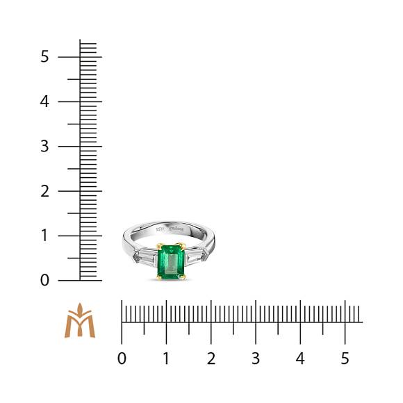 Кольцо с бриллиантами и изумрудом R01-RL-0759EM - Фото 2