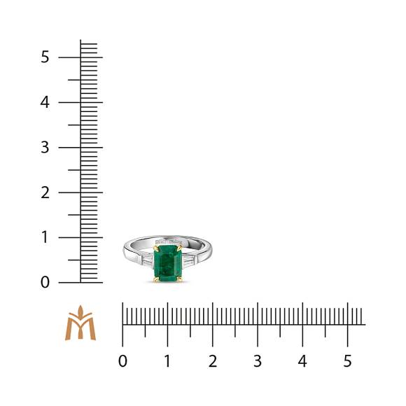 Кольцо с бриллиантами и изумрудом R01-RL-0775EM-1 - Фото 2