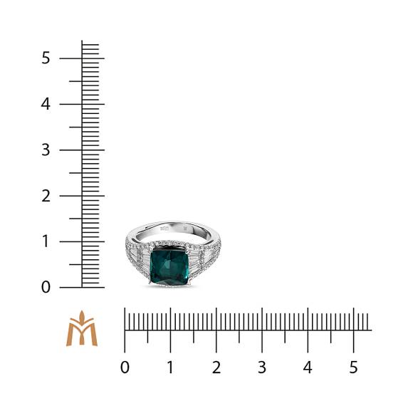 Кольцо с бриллиантами и турмалином R01-RL-0785TU - Фото 2