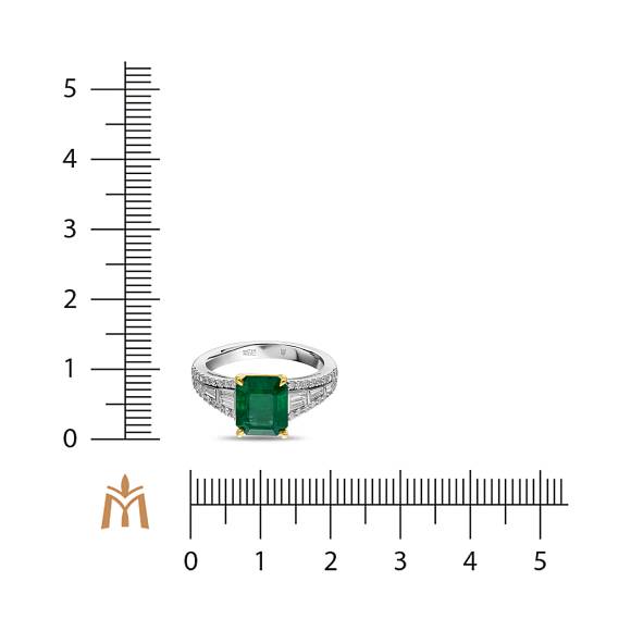 Кольцо с бриллиантами и изумрудом R01-RL-0820EM - Фото 2