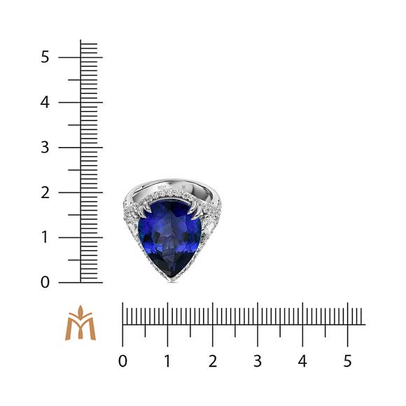 Кольцо с бриллиантами и танзанитом R01-RL-0695TN - Фото 3