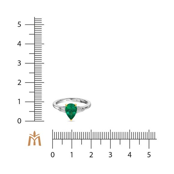 Кольцо с бриллиантами и изумрудом R01-RL-0838EM - Фото 2