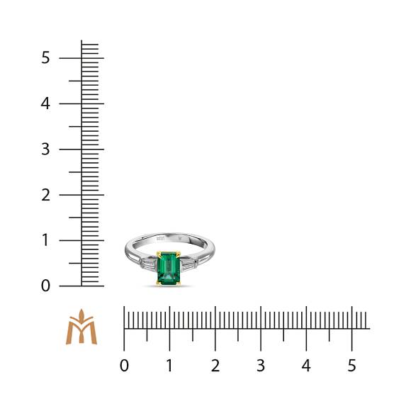 Кольцо с бриллиантами и изумрудом R01-RL-0742EM - Фото 2
